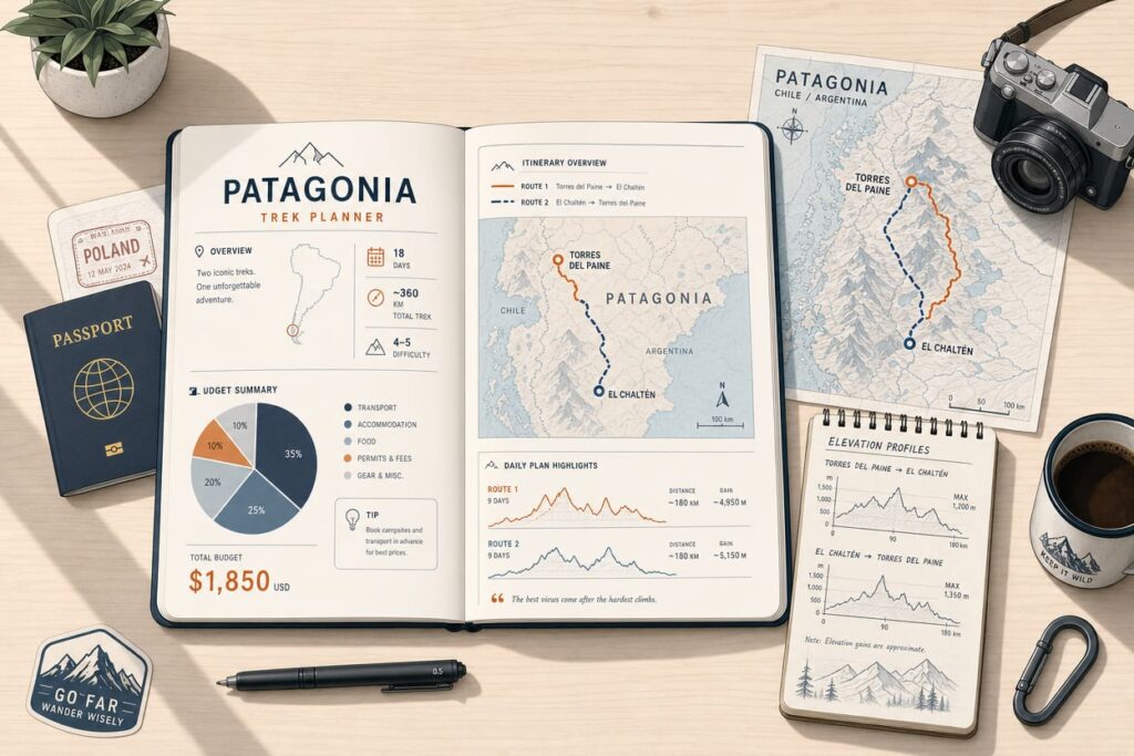 Pierwsza podróż do Patagonii z Polski: realny plan na 10–14 dni
